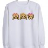 Flower Crown Monkey Emoji sweatshirt