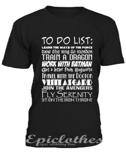 Fandom To do list t-shirt