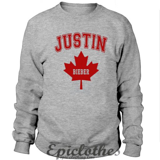 Justin Bieber Canadian Maple Leaf sweatshirt