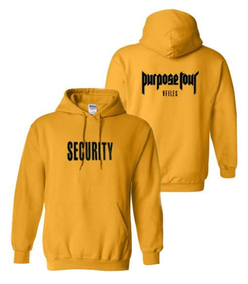 Justin Bieber Purpose Tour Security Hoodie