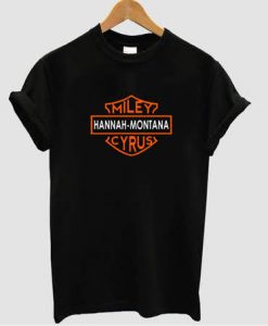 Miley Cyrus Hannah montana Harley Davidson logo t-shirt