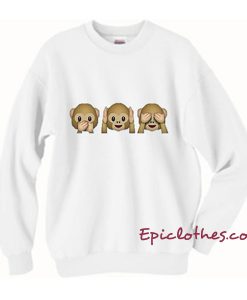 Monkey Emojis See No Evil Sweatshirt