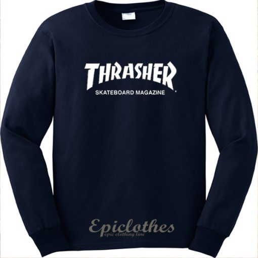 Navy blue thrasher Sweatshirt