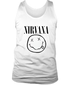 Nirvana smile white tank top