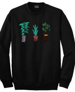 Plants Embroidery Soft Sweatshirt