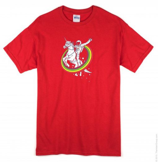 Red Unicorn Astronaut T-Shirt