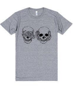 Skull see no evil hear no evil t-shirt