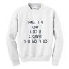 Things To Do Today Quote Sweatshirt