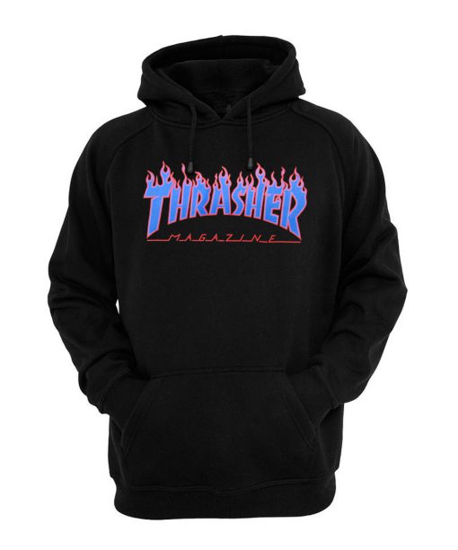 Thrasher Blue Flames Hoodie