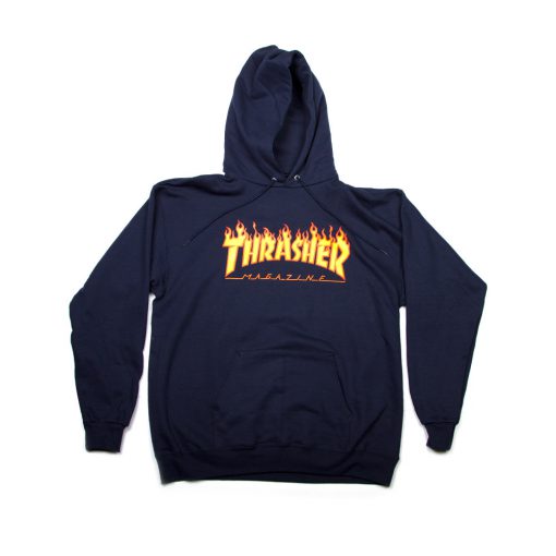 Thrasher Flame Hoodie Navy