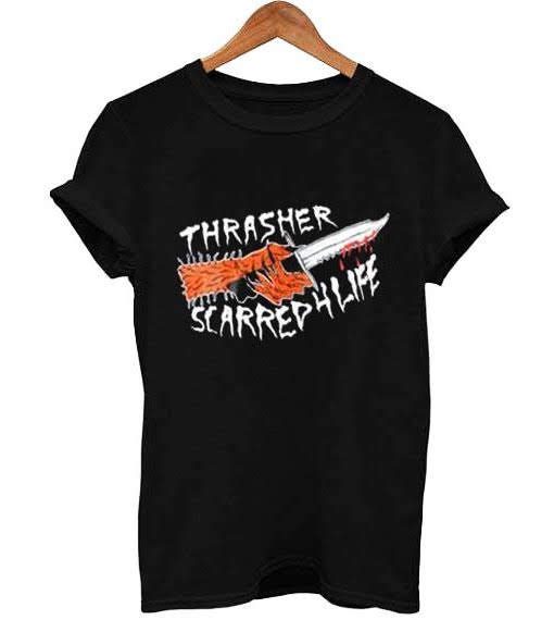 Thrasher Scarred 4 Life t shirt