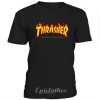 black thrasher flame logo t-shirt