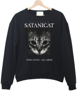 Satanic Cat Nine Lives All Mine Sweatshirt