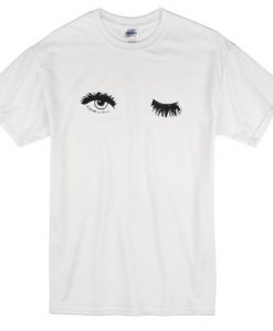 wink eyes print t shirt