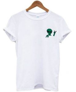 green alien pocket logo shirt