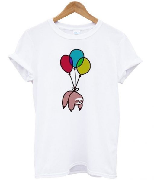 Sloth Tied To Balloon T Shirt