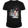 Christmas snowman and butterflies T-shirt