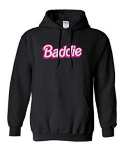 baddie logo hoodie black