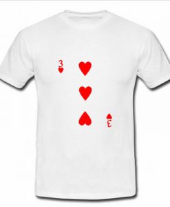 3 Love Heart Card Poker T Shirt