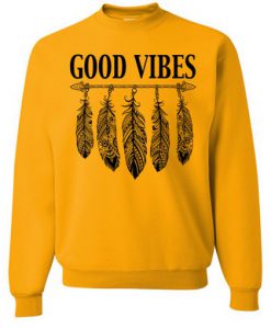 Good Vibes Black Feather Sweatshirt