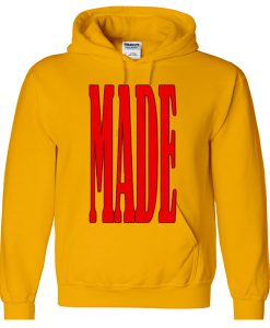 MADE font hoodie yellow