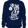 Aries Zodiac Blue Sweatshirt