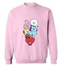 Cute BT21 Emoji Sweatshirt Pink