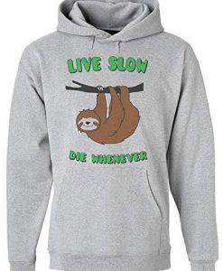 Live Slow Die Whenever Sloth Hoodie