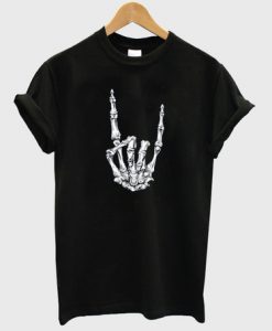 Rock On Skeleton Hand T Shirt