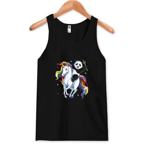 Panda Bear Riding Magical Unicorn Pegasus Tank Top