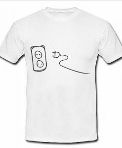 Cable Plug Sketch T shirt white