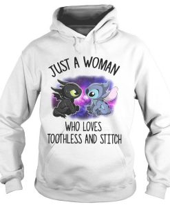 Just a woman who loves Toothless and Stitch Hoodie