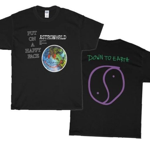 Astroworld Put On a Happy Face Down To Earth T-Shirt