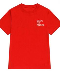 She's No Angel Pocket Font T shirt