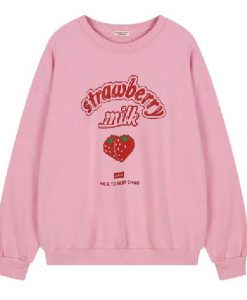 Strawberry Milk Sweatshirt Pink