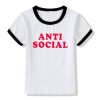 Anti Social Ringer T Shirt