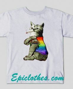 Cat And Weed Smoke Cannabis T Shirt