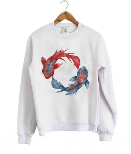 Koi Fish Yin Yang Graphic Sweatshirt