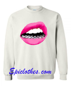 Red Lip Women Fuschia Color Sweatshirt