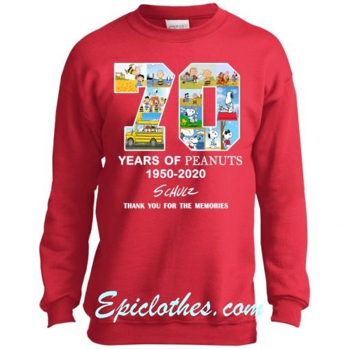 70 Years Of Peanuts 1950 2020 Schulz Sweatshirt