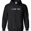 I Love You Font Hoodie Black