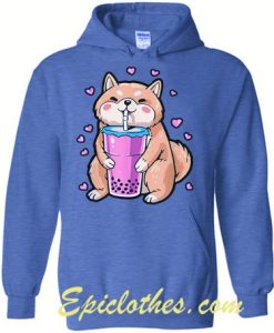 Shiba Inu Drinking Bubble Tea Hoodie