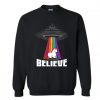 Believe in Alien and Unicorn Crewneck Sweatshirt