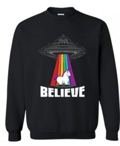 Believe in Alien and Unicorn Crewneck Sweatshirt