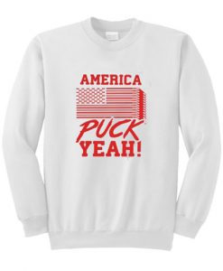 America Puck Yeah Hockey Flag Sweatshirt