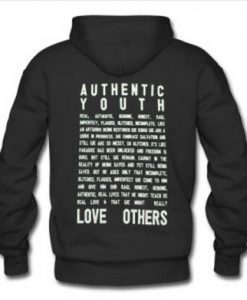 Authentic Youth Quote Hoodie Back
