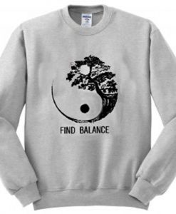 Find Balance Yin Yang bonsai Tree sweatshirt