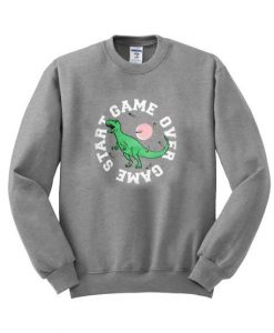 Start Game Over Dinosaurus Sweatshirt