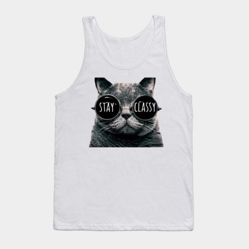 stay classy Cat Sunglasses Tank Top