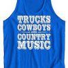 trucks cowboys and country music tanktop